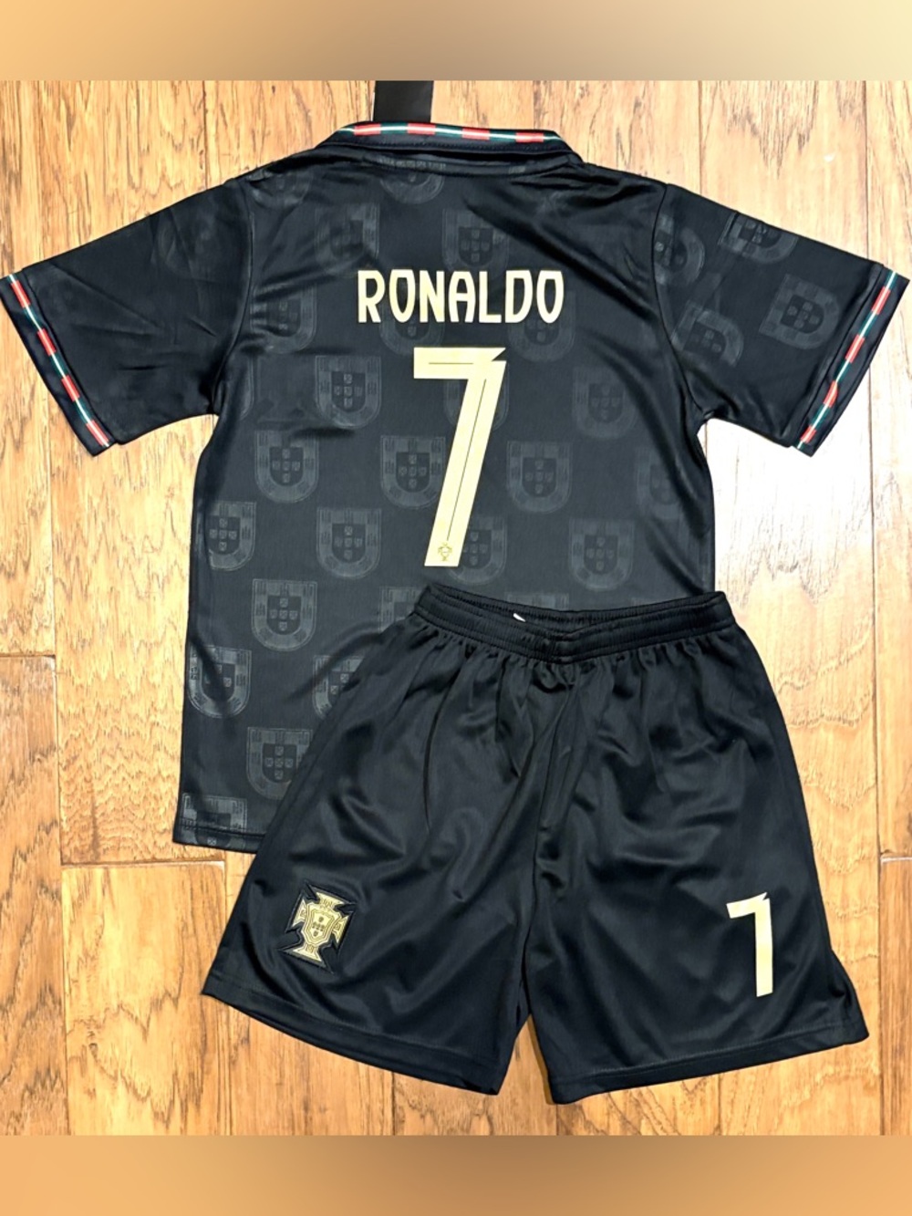 Ronaldo Portugal kids Soccer Jersey Kit 2 Piece Set Youth Sizes 24 26 28 30